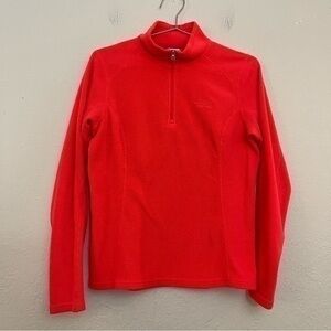 The North Face Fleece Sweater Quarter Zip Jacket Women Small Coral Lightweight